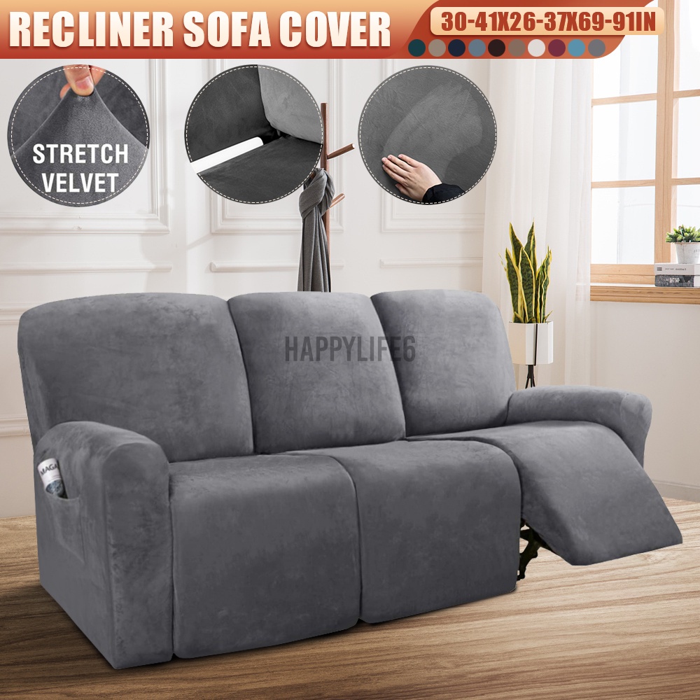 3 Seater Velvet Stretch Sofa Cover, How To Protect Recliner Sofa