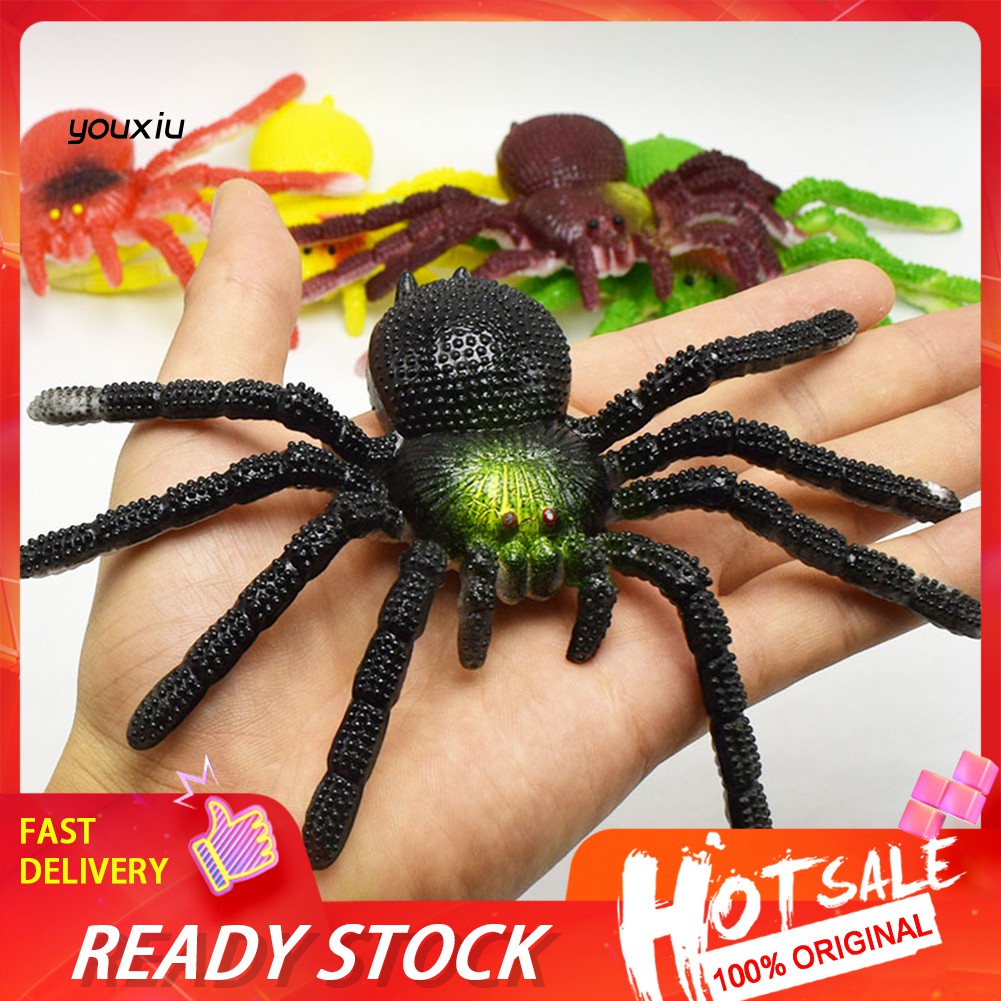 ♚MXWJ♚15cm Fake Realistic Scary Spider Model Toy Halloween Party Joke Tricky Props