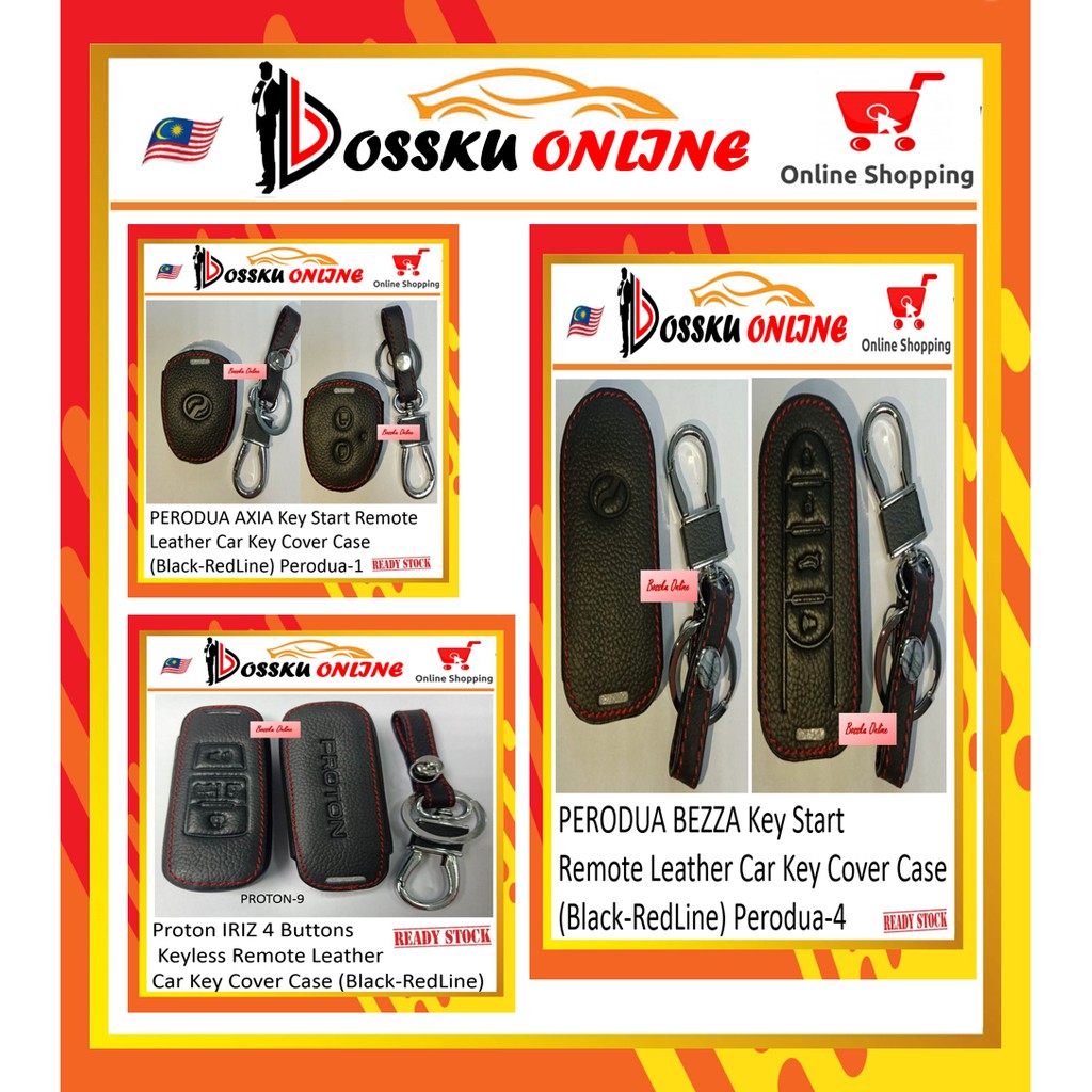 PERODUA AXIA BEZZA ALZA MYVI Key Start Remote Leather Car Key Cover