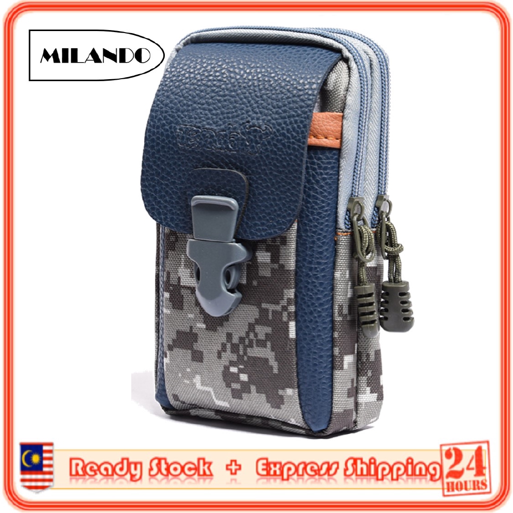 MILANDO Belt Bag Waist Bag Vertical Cavas Belt Bag Portable Mobile Phone Bag Camoflauge Design Waist Bag (Type 26)