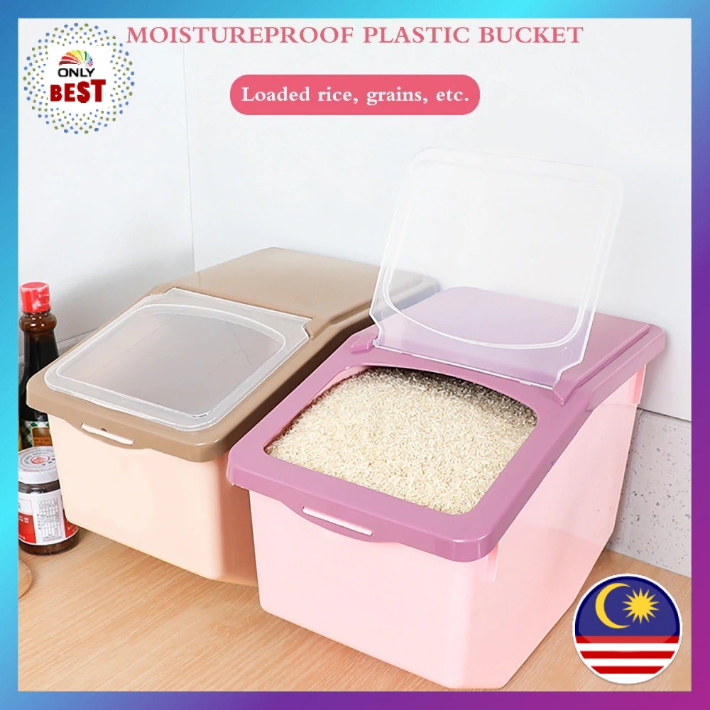 ✅O.B.S✅15KG Seoko Rice Storage Box Rice Dispenser Food Storage Tong Beras Rice Box 米桶