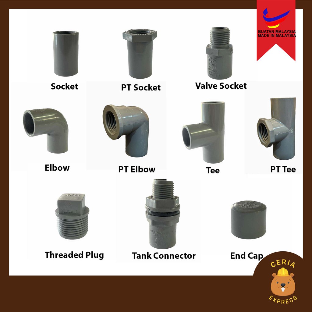 Pvc Fitting 15mm 20mm 25mm Socket Tank Connector Elbow Threaded Plug