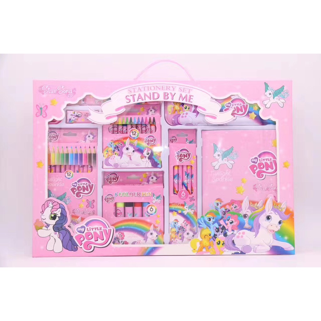 Socute My Little Pony Hello Kitty Tsum Tsum Princess Frozen Elsa Unicorn School Stationery Noted Books Set Gift