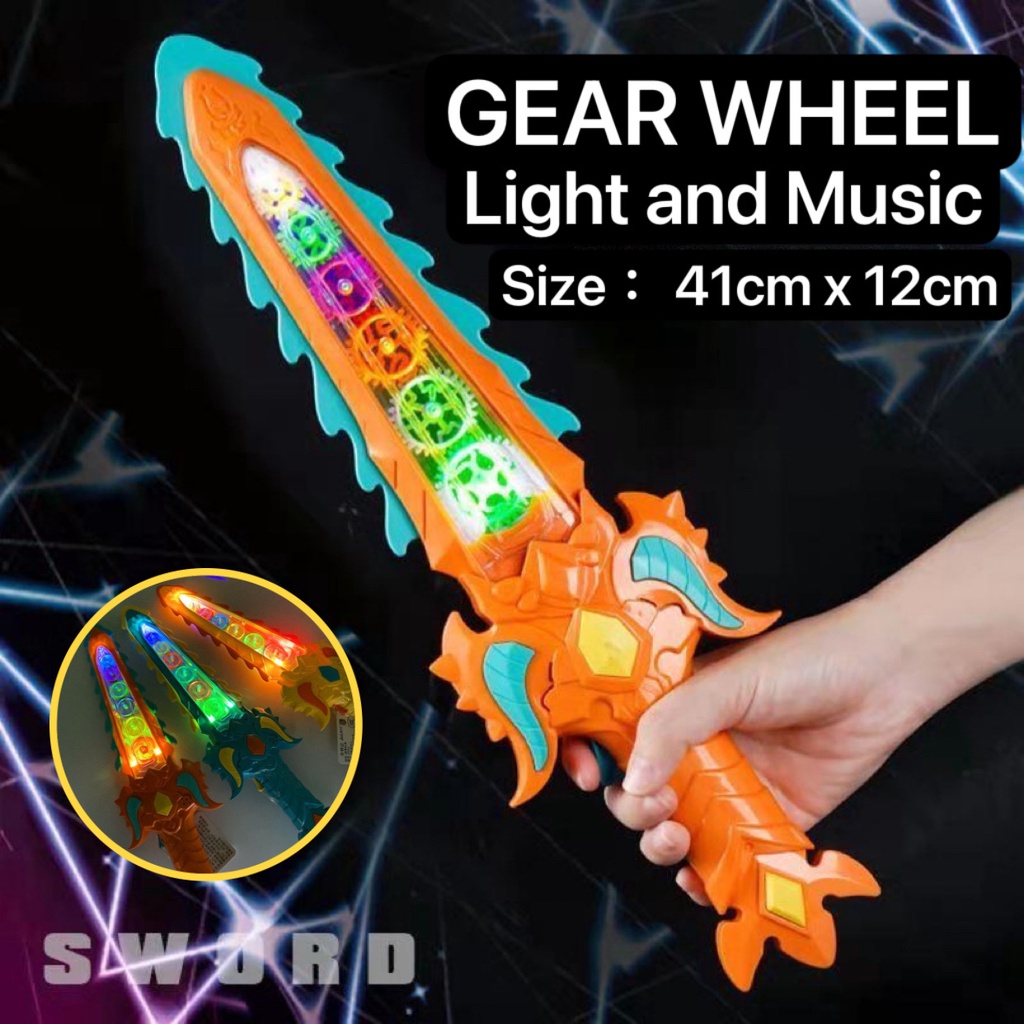 Kids Construction Wheel Chainsaw Gear transmission gear turning flash Light & Sound saw Mainan Gergaji Rantai Jigsaw