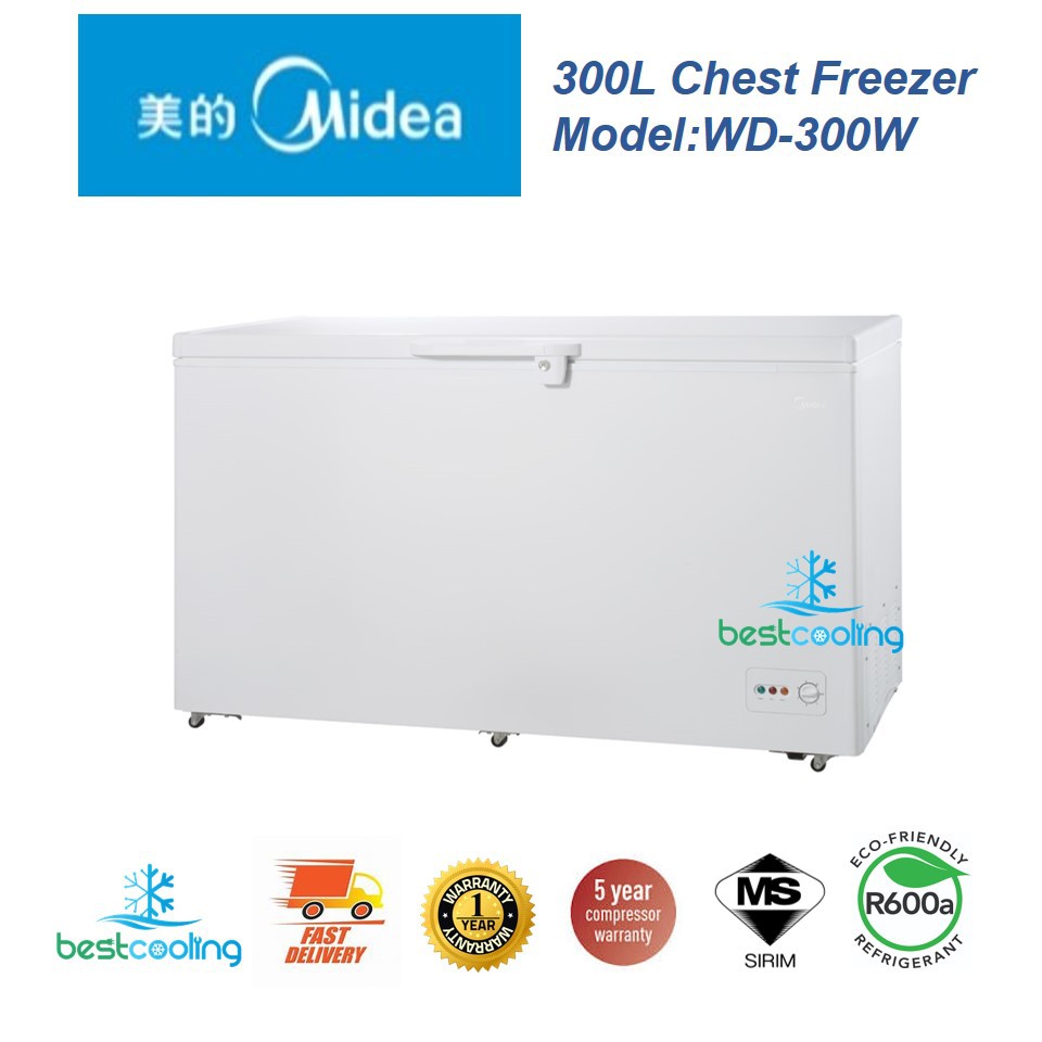 Midea WD300W Chest Freezer Gross 390L Eco Friendly R600a Refrigerant