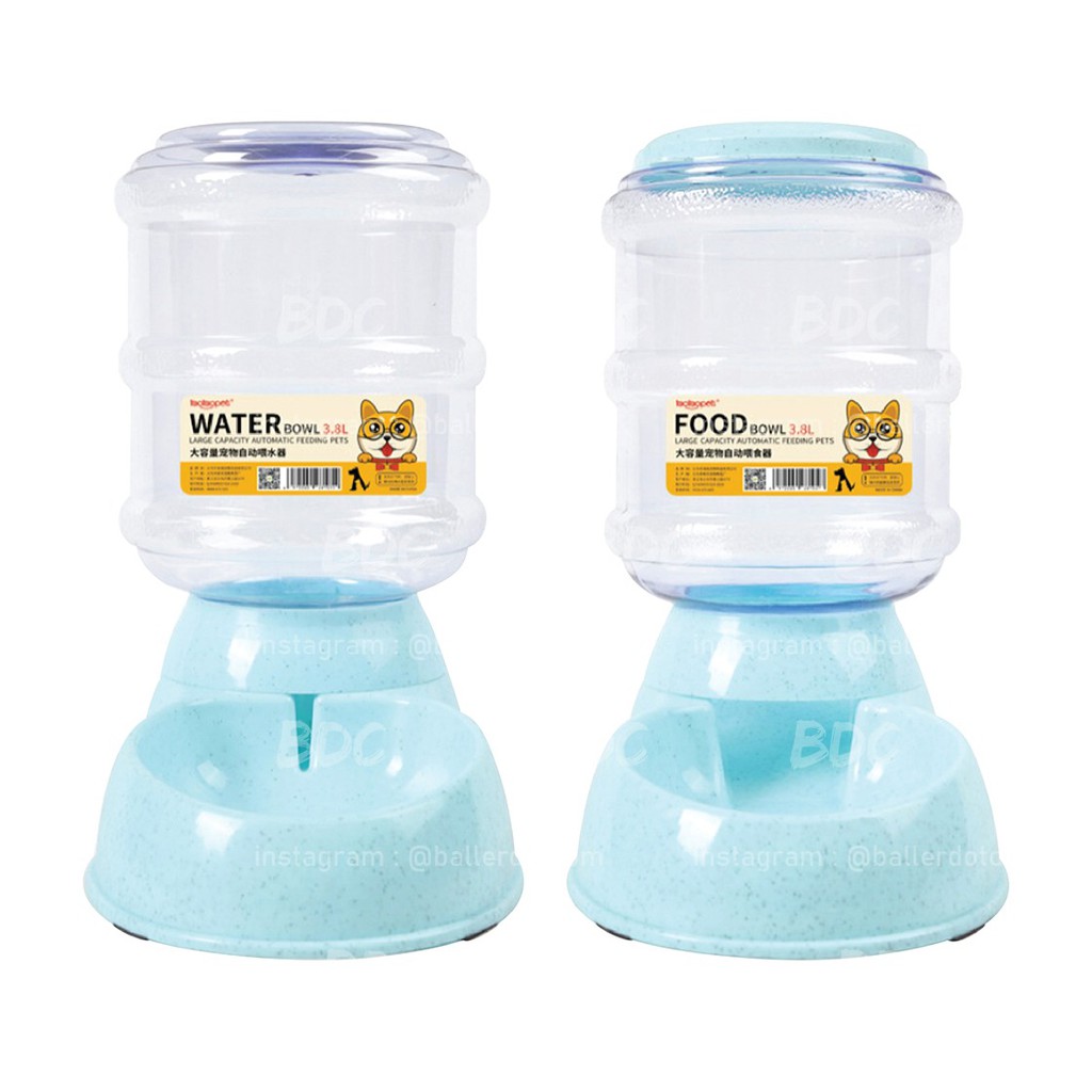 ◊▽BDC 3.8L Pet Automatic Feeder Dog Cat Water Dispenser Supplies Anjing Kucing Makanan Food Auto Drinker Bowl