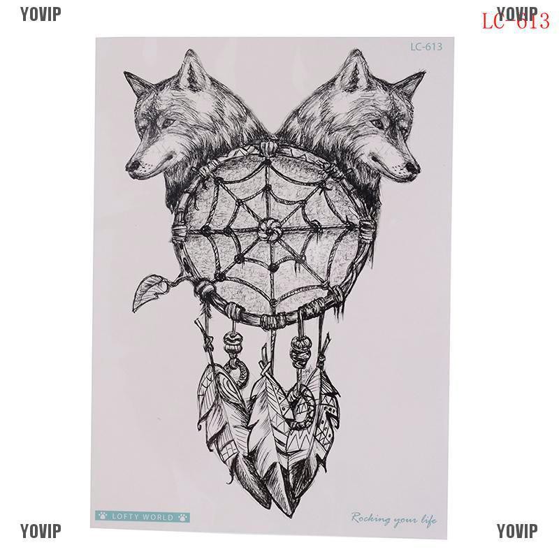 Yovip Wolf Temporary Tattoo Stickers Waterproof Fake Hand Tattoos Adult Men Body Art Shopee Malaysia