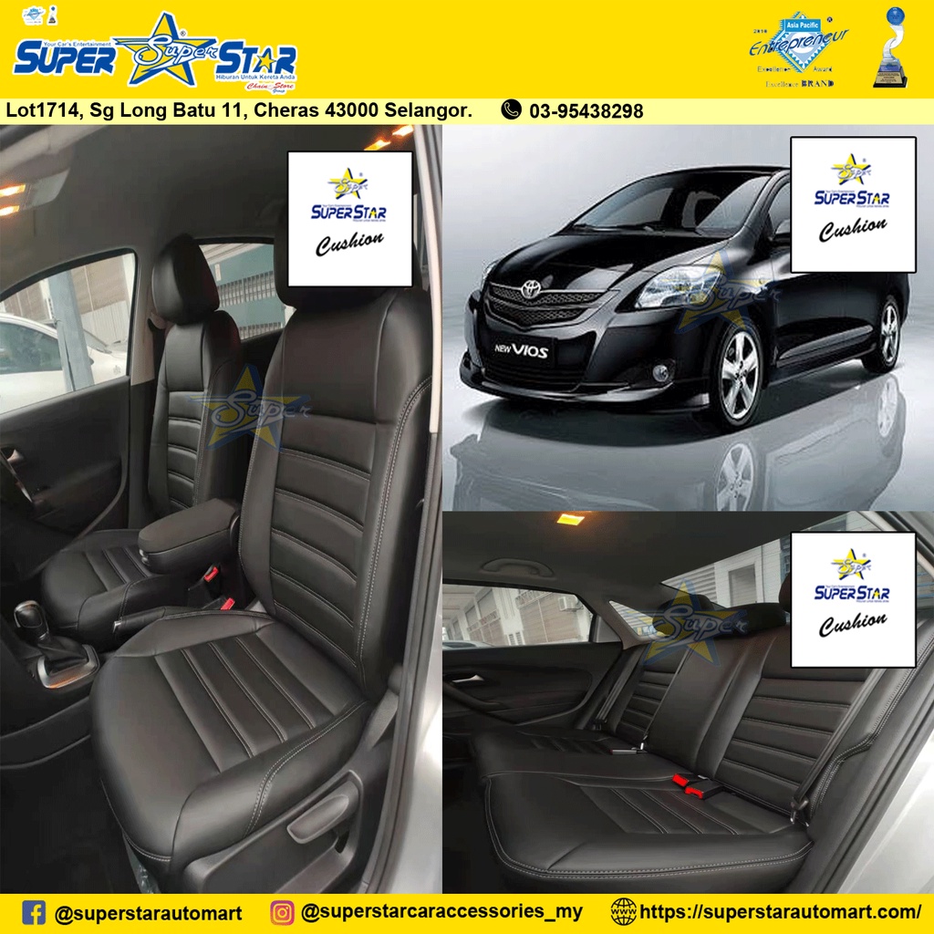 Superstar Cushion Toyota Vios 20082013 Nappa Leather Seat Cover