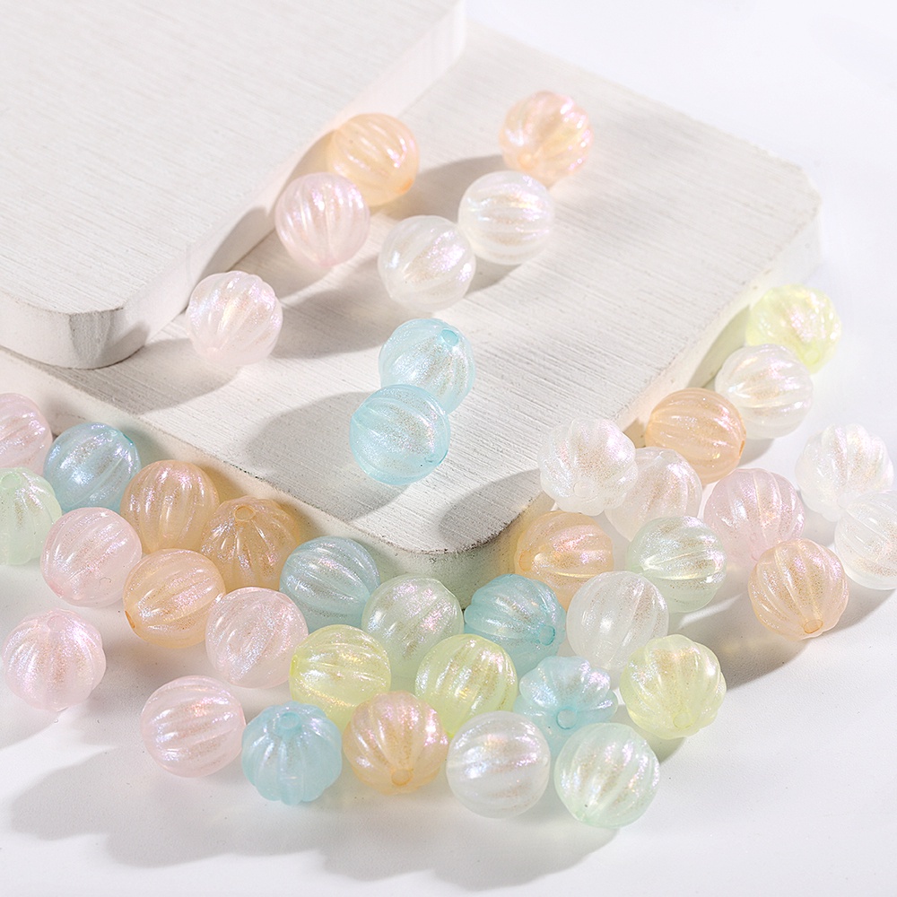 20pcs Acrylic Mermaid Ji Pumpkin Beads Beaded Bracelet Necklace DIY