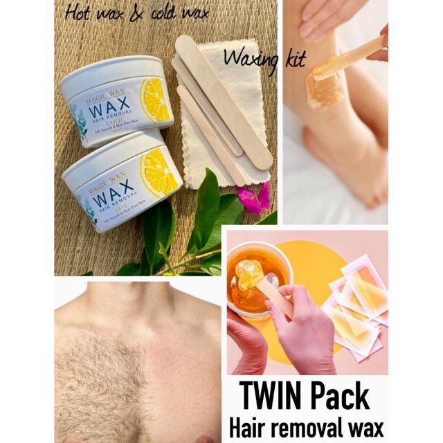 {ready Stock} Twin Pack Cold Wax And Hot Wax Hair Removal For Face And Body