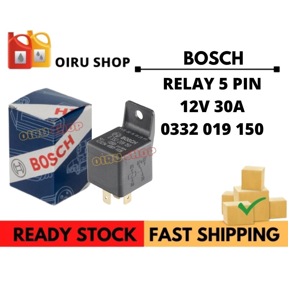 Bosch Relay 5pin Universal Automotive Car Relay Genuine 12V 30A 5 PIN ...