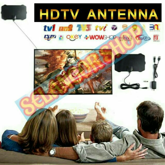 Antenna Uhf Indoor With Amplifier Booster Digital Antena Siaran Tv Percuma Free View 120 Miles 190 Km Shopee Malaysia