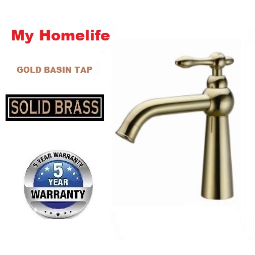 Gold Bathroom Basin Tap IT-162C/G Cold Tap Solid Brass / Sorento 