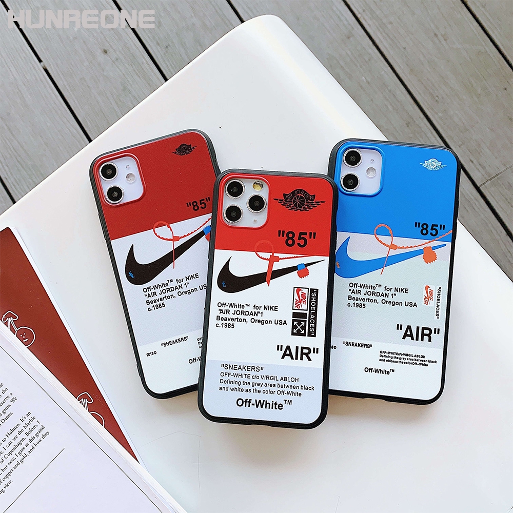 iPhone 11 / 11 Pro / 11 Pro Max 7 8 Plus X XS XR XS Max Off White For Nike Air Jordan Protective Case Cover