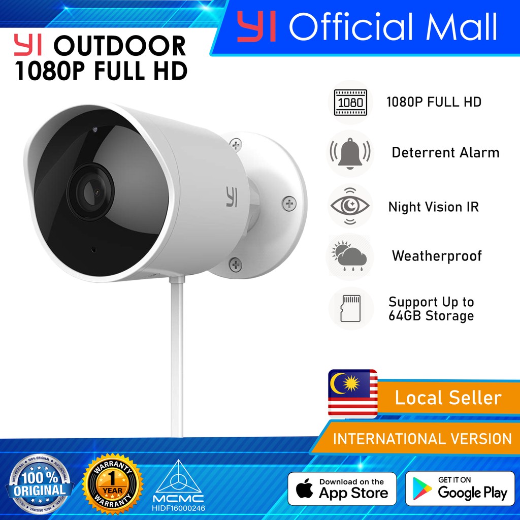 YI Outdoor Camera 1080P Full HD CCTV Wifi Wireless Night Vision IP