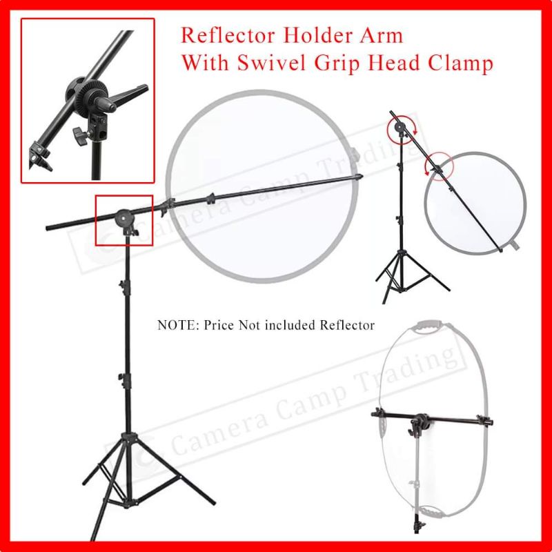 Extendable Reflector Holder 65CM TO 150CM Studio Reflector Holder Arm with Swivel Grip Head