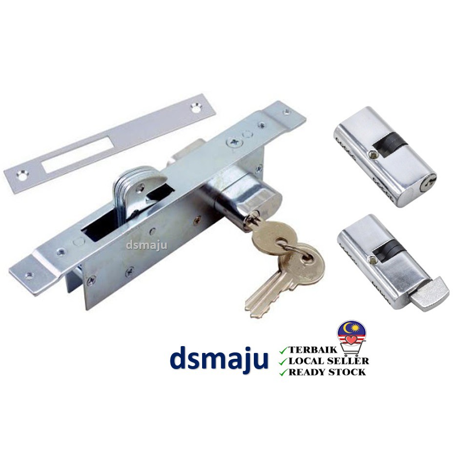 41055 Aluminium Door Hook Lock Aluminium Sliding Door Swing Door Lockset Cylinder Profile Kunci