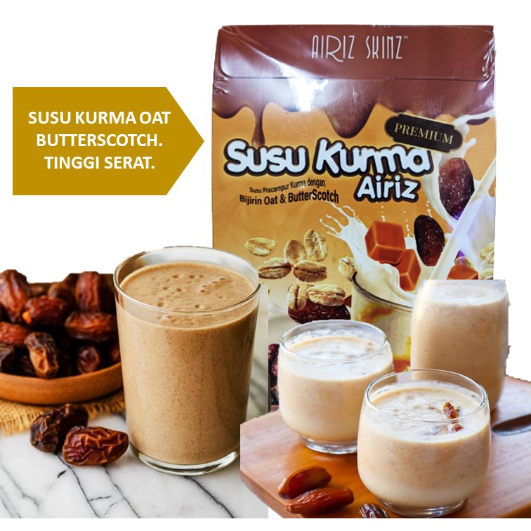 Susu Kurma Oat Butterscoth Airiz Suplement Diet Kurus Slim 100