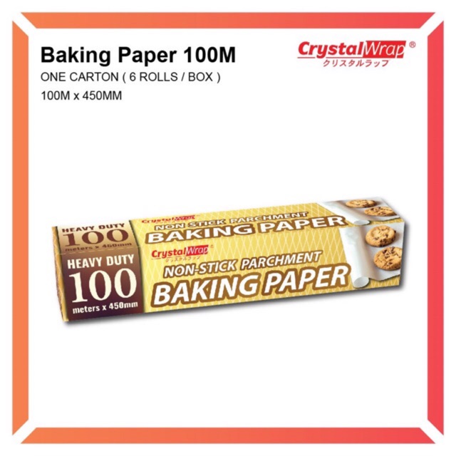 CrystalWrap NonStick Baking Paper / Parchment Paper / Cooking Paper