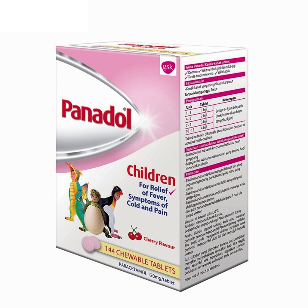 144 Tablets Panadol Children For Fast Pain Relief Panadols Panadol For Children Panadol Kanak Kanak Paracetamol Shopee Malaysia