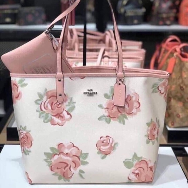 REVERSIBLE CITY TOTE WITH JUMBO FLORAL PRINT (COACH F45317) | Shopee  Malaysia