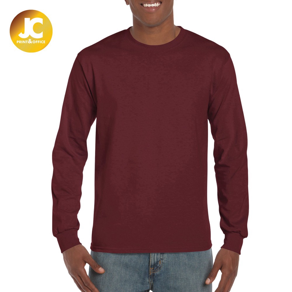 Download GILDAN Ultra Cotton Long Sleeve T-Shirt - Maroon ( Unisex ...
