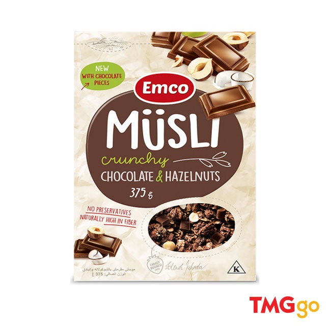 Emco Musli Crunchy Box Chocolate & Hazelnut 375g Shopee Malaysia