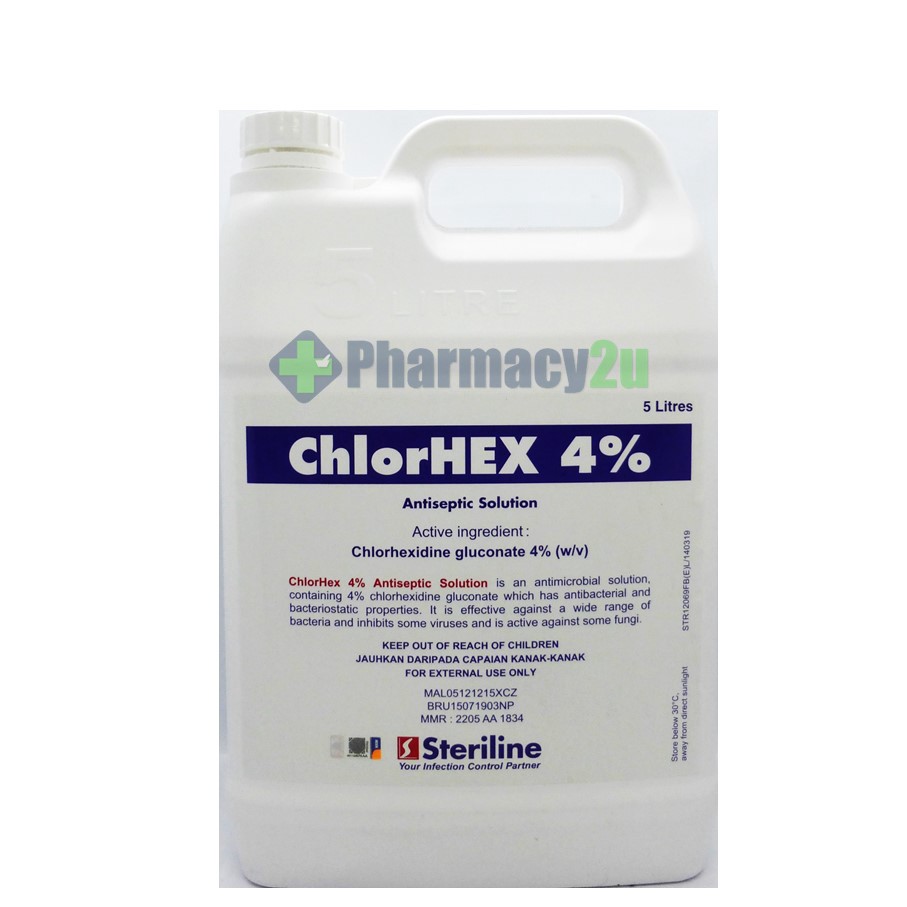 STERILINE CHLORHEX 4 ANTISEPTIC SOLUTION 5 LITRE / 1 LITRE