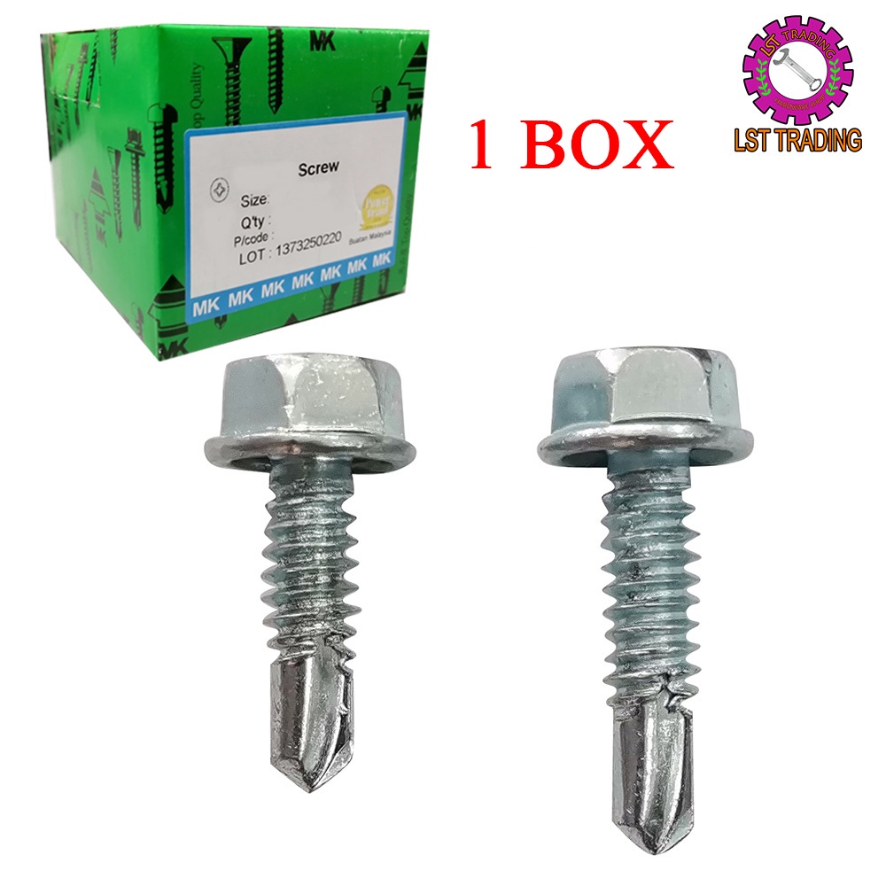 [READY STOCKS] HEX HEAD SELF DRILLING SCREW (1 BOX) / SKREW KEPALA ...