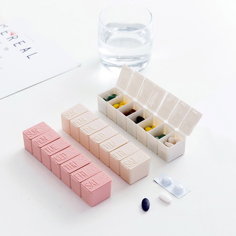 7 Days Weekly Empty Drugs Case / Portable Travel Medicine Pill Storage Box / Independent Divider Tablet Container for