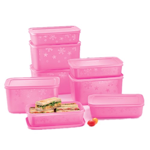 Tupperware Chill-Freez Medium Set (8) 1L/2.5L Purple/Pink