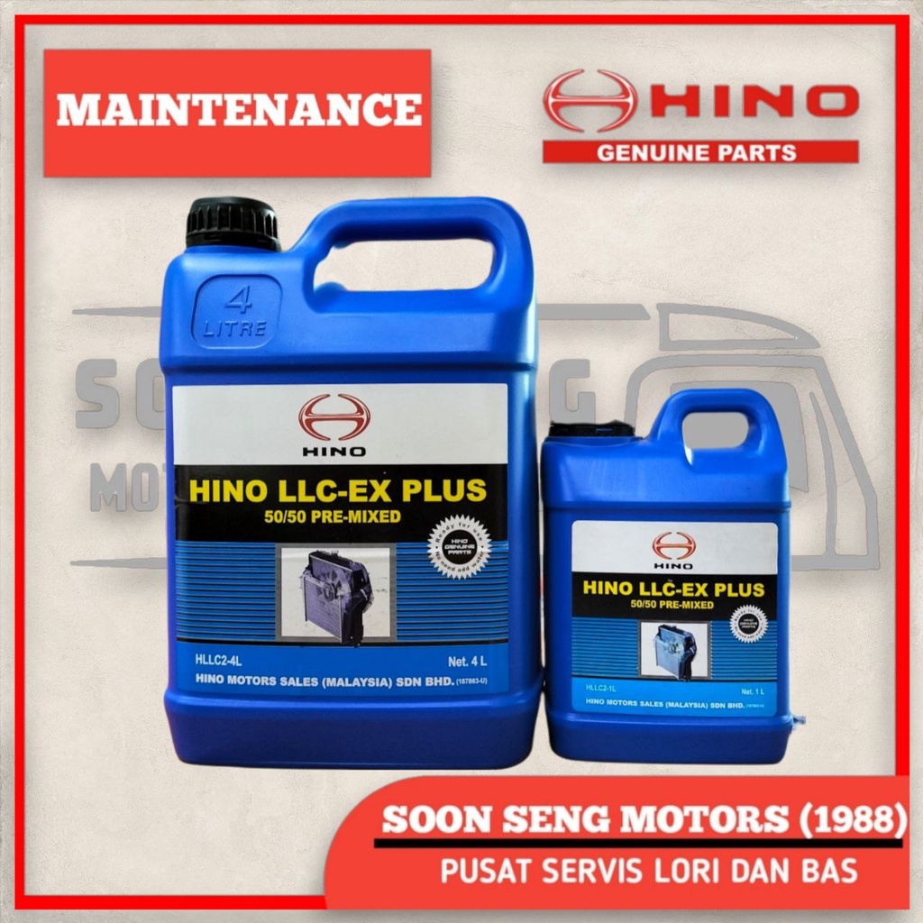 Hino Blue Coolant LLCEX Plus 4 Liter, Long Life Coolant, Coolant Hino