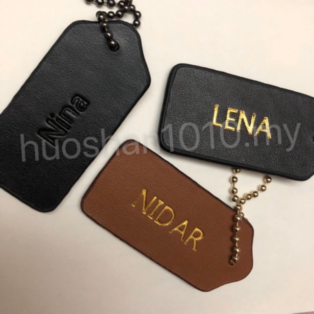 coach leather tag