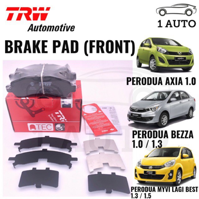 Ready Stock Trw Brake Pad For Perodua Myvi Lagi Best 1 3 1 5 Axia Bezza 1 0 1 3 Front