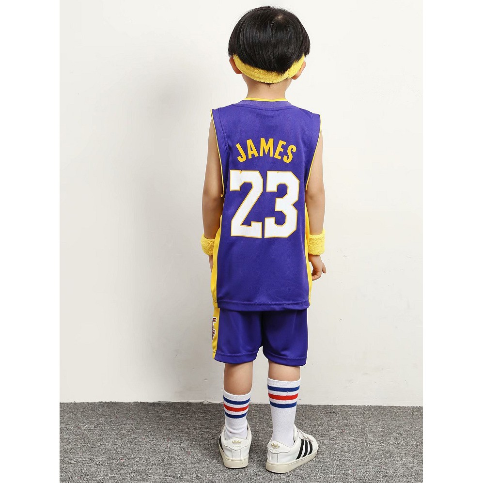 Kids basketball jersey Lakers training sports vest vest shirt suit UK~ 