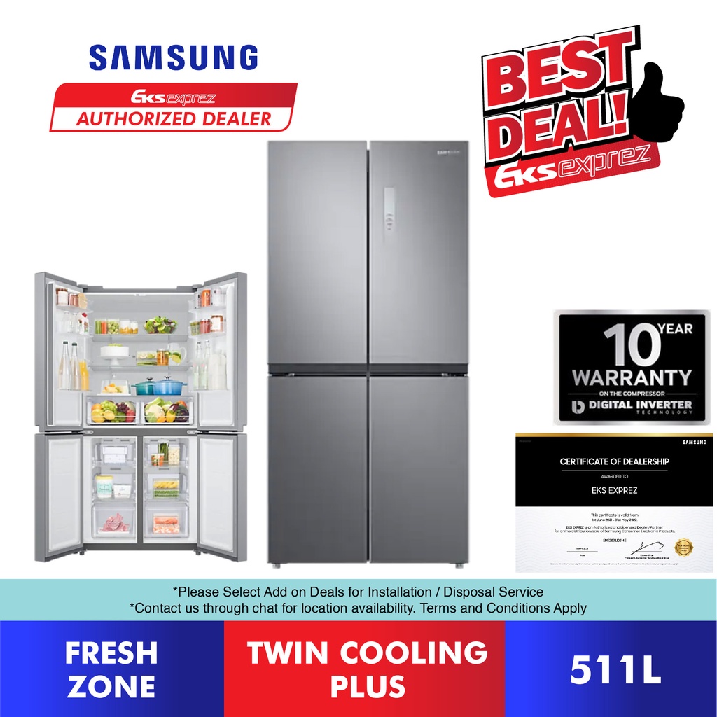 Samsung French Door Inverter Fridge (511L) RF48A4000M9/ME with Twin Cooling Refrigerator / Peti Sejuk