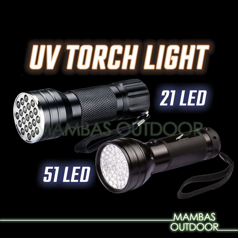 UV Torch Light 21/51 LED Ultraviolet Indoor Outdoor Lampu Suluh