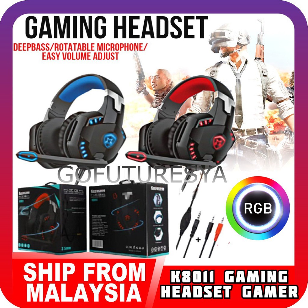 (SHIP FROM SELANGOR) K8011 Gaming Headset Gamer Surround Sound Stereo