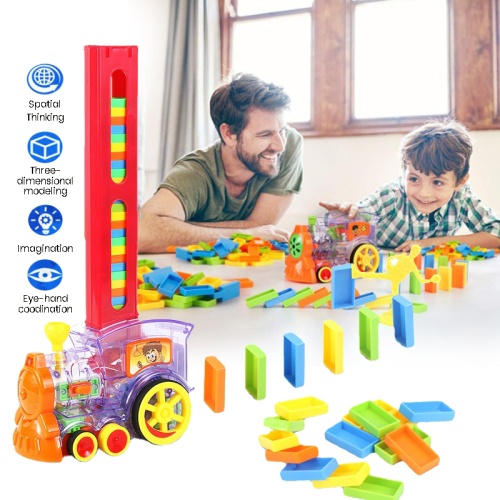 Domino Train Toy Set with Domino Blocks Automatic Battery Version