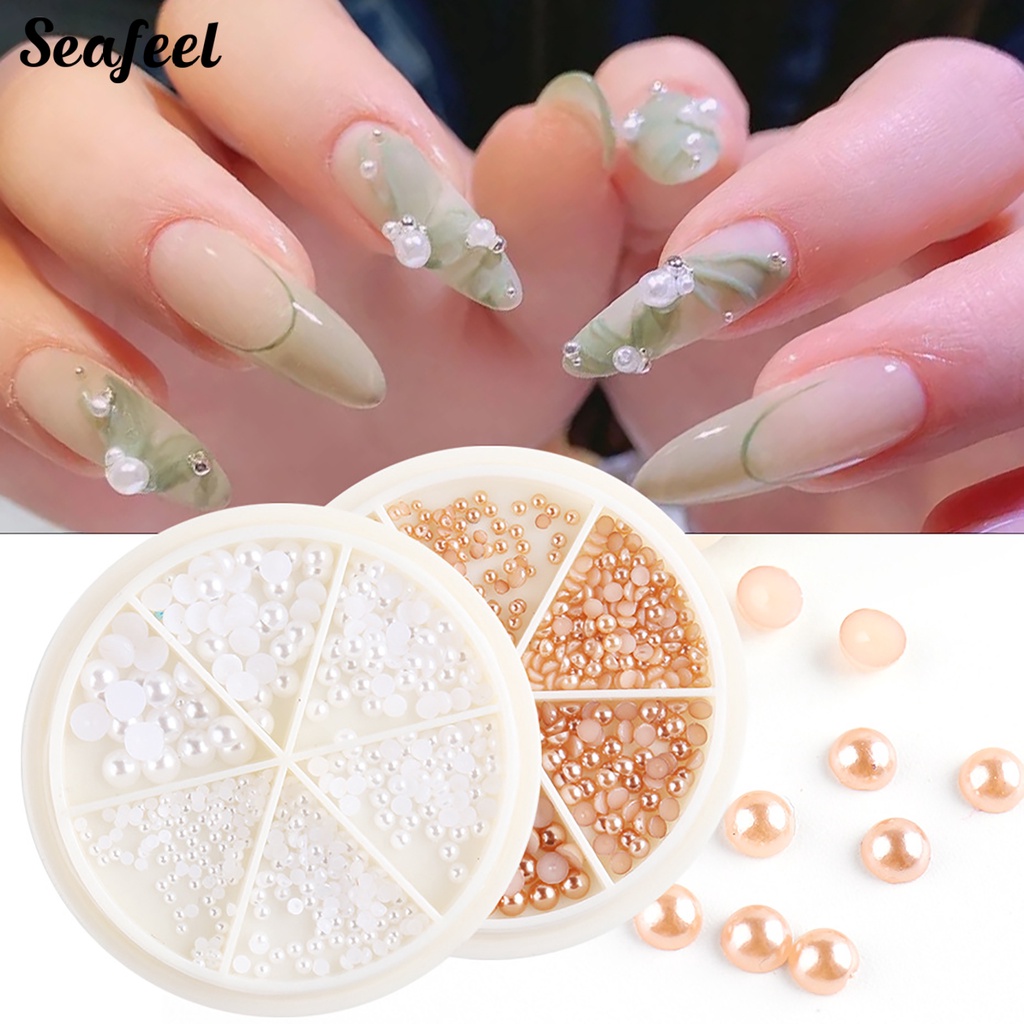 Seafeel) Multicolor Half Round 3D Imitation Faux Pearl DIY Nail Art Decals  Manicure Decor | Shopee Malaysia