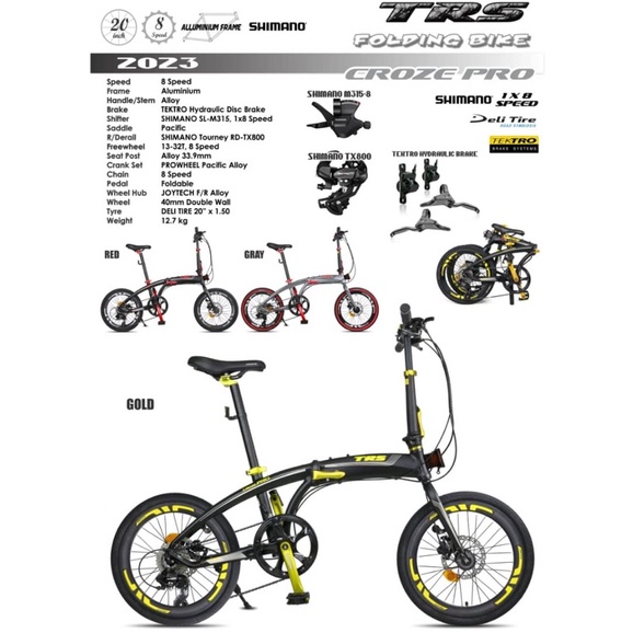 Trs Folding Bike Basikal Lipat Croze Pro 20inch 451 Shimano Gear Including Free Gift Shopee Malaysia