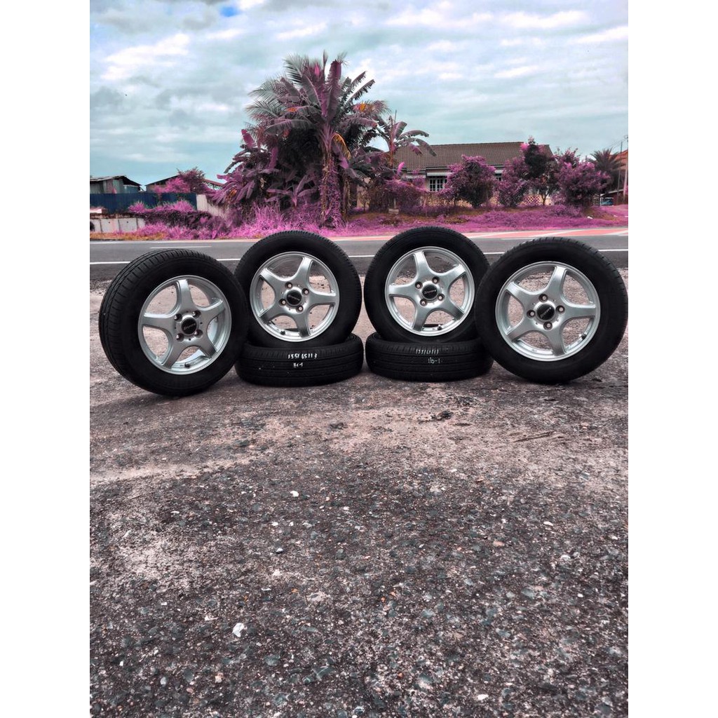 Used 13 Inch Eruvova Rim With 155 65r13 Tyre Shopee Malaysia