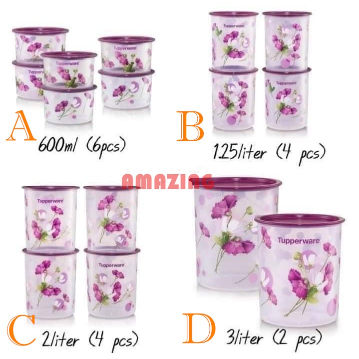 Tupperware  Royale Bloom One Touch Canister (2pc/4pc/6pc)