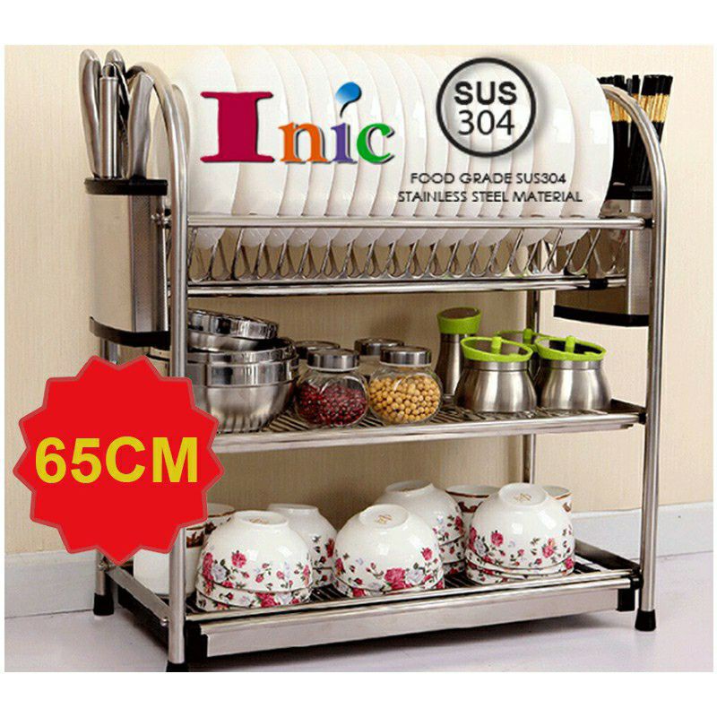 Rak Besi Letak Pinggan 3 Tingkat Stainless Steel 3 Tier Rak Besi Letak Pinggan 3 Tingkat Stainless Steel 3 Tier