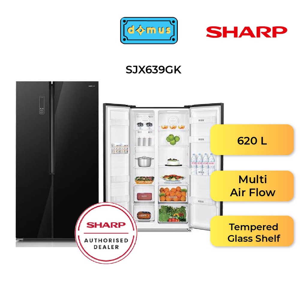 Sharp Side By Side Refrigerator (620L) SJX639GK Shopee Malaysia