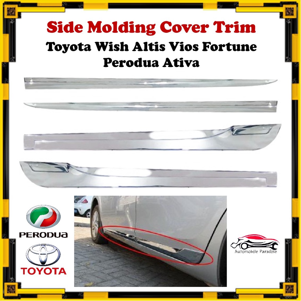 Car Door Side Molding Protective Cover Trim / Chrome ( Toyota Wish
