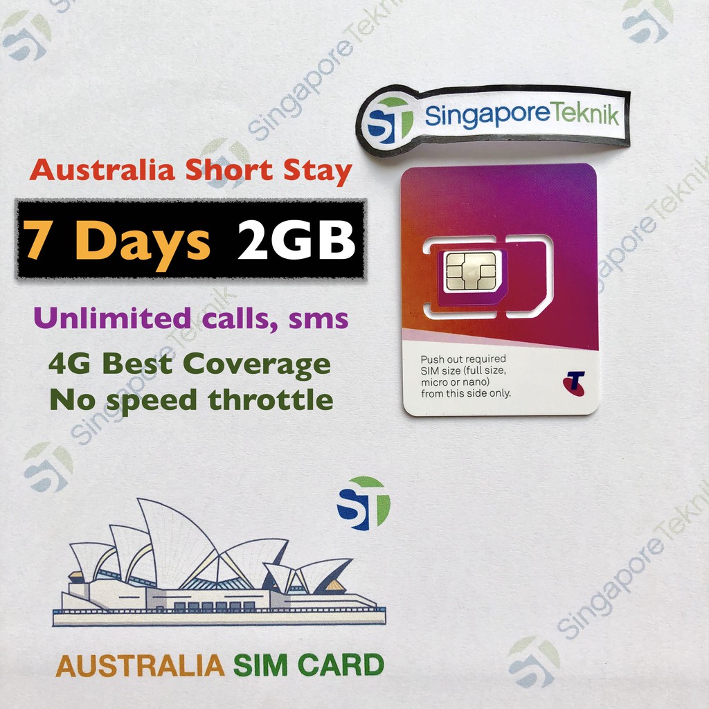 Australia Prepaid Sim Card Telstra 4g Mobile 7 Days Short Stay Best Coverage 2gb No Need Pocket Wifi Shopee Malaysia