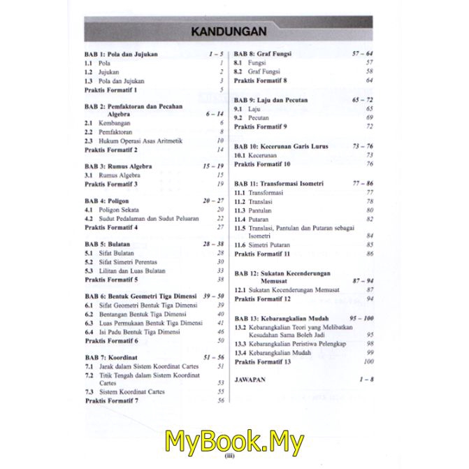 Myb Buku Latihan Galus Pt3 Tingkatan 2 Kssm Matematik Sasbadi Shopee Malaysia