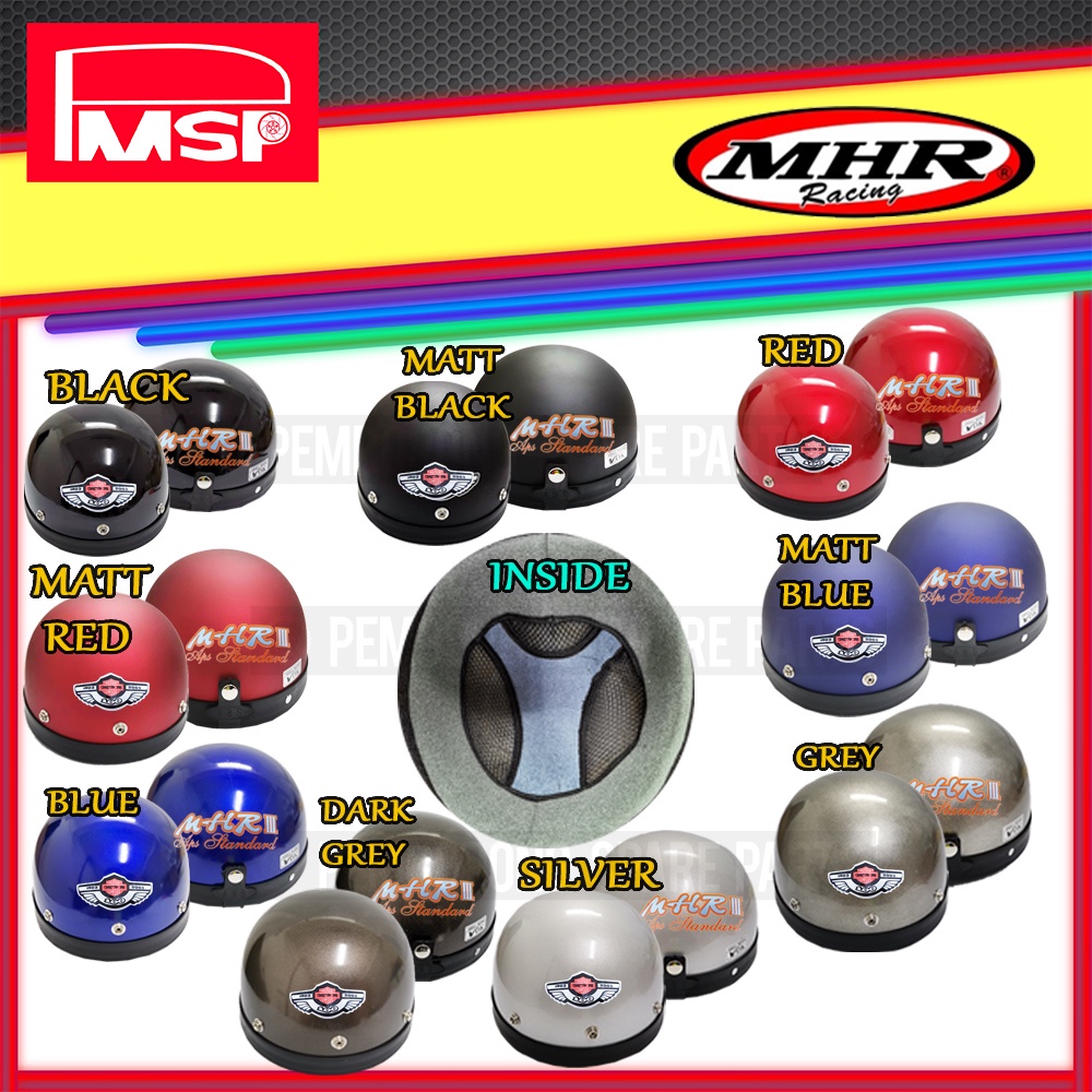 COPY MHR III MHR 3 HELMET HALF CUT KURAKURA HELMET MATT BLACK / BLUE