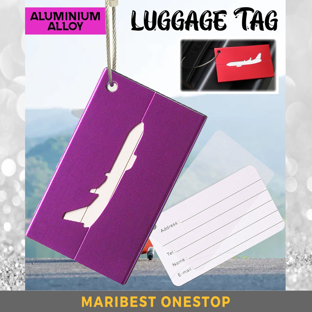 Travel Luggage Tag Aluminum Alloy Airplane Flight Name ID Tags Travel Bag Tag Keychain Tag Bagasi 旅行行李牌